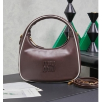 Most Popular Miu Miu Wander Calf Leather Hobo Mini bag 5BC125 Briar 2026