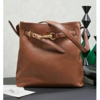 Modern Classic Miu Miu Aventure Nappa Leather Bucket Bag 5BE101 Brown 2026