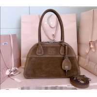 Traditional Specials Miu Miu Vivant Suede Bowling Bag 5BB199 Brown 2026