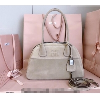 Popular Discount Miu Miu Vivant Suede Bowling Bag 5BB199 Grey 2026