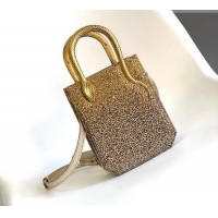 Best Product Bvlgari Serpentine Mini Tote bag in Suede and Crystals 403049 Gold/Grey 2026