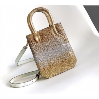 Fashion Cheap Bvlgari Serpentine Mini Tote bag in Suede and Crystals 403049 Gold/Silver 2026