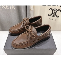 Top Quality Saint Laurent Calfskin Loafers Y091927 Brown 2026