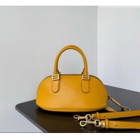 Inexpensive Balenciaga Bolero Bowling Bag Mini in Curry Yellow Smooth calfskin leather/aged-gold hardware 71245 2026