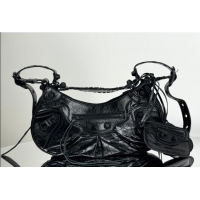 Good Discount Balenciaga Le Cagole Shoulder Bag Small in Black Arena lambskin/black hardware BL701 2026
