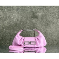 Famous Brand Balenciaga Pamela Shoulder Bag Small in Pink Arena lambskin/aged-silver hardware B0113 2026