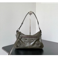 Famous Brand Balenciaga Le City Moto Small Shoulder Bag in Arena Storico Lambskin 0905 Khaki Green 2026
