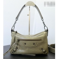 Pretty Style Balenciaga Le City Moto Small Shoulder Bag in Arena Storico Lambskin 0905 Dusty Green 2026