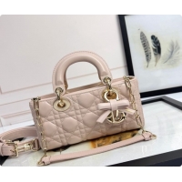 Grade Quality Dior Small Lady D-Joy Bag in Cannage Lambskin with Bow Blush Pink 2026 D9240