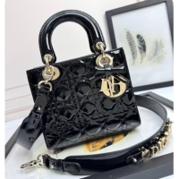 Best Product Dior Small Lady Dior My ABCDior Bag in Patent Cannage Leather with Bow Black 2026 D6604