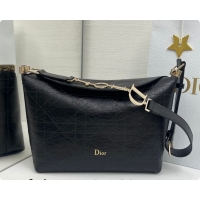 Low Cost Dior Small Diorly Bag in Cannage Crinkled Calfskin Leather Black 2026 0408101