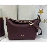 Purchase Dior Small Diorly Bag in Cannage Flat Calfskin Leather Burgundy 2026 0408104