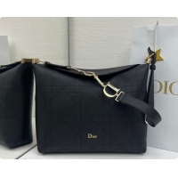 Buy Luxury Dior Medium Diorly Bag in Cannage Flat Calfskin Leather Black 2026 0408106