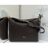 Shop Cheap Dior Medium Diorly Bag in Cannage Flat Calfskin Leather Brown 2026 0408107