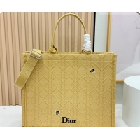 Luxurious Dior Men's Large Book Tote Bag in Cannage Embroidery and Bees Gold-Tone 0408116 2026
