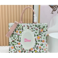 Popular Style Dior Large Book Tote Bag in White Multicolor Daisy Garden Embroidery with Dior Médaillon 0408122 2026