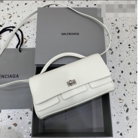 Buy Cheap Balenciaga Bel Air Clutch Bag in Lambskin Leather 843943 White 2026
