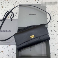 Low Cost Balenciaga Bel Air Clutch Bag in Lambskin Leather 843943 Black/Gold 2026