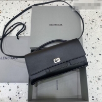 Top Quality Balenciaga Bel Air Clutch Bag in Lambskin Leather 843943 Black/Silver 2026