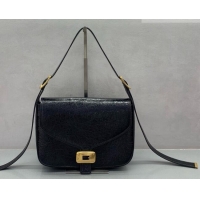 Best Quality Balenciaga Womens Clicca Shoulder Bag Medium in Arena Lambskin 8633 Black 2026