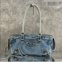 Top Design Balenciaga Le City Bag East West in Denim 0827 Blue 2026