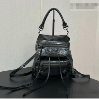 Best Price Balenciaga Mini Le City Backpack in Arena lambskin 90821 Black 2026