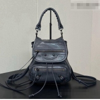 Most Popular Balenciaga Mini Le City Backpack in Arena lambskin 90821 Deep Grey 2026