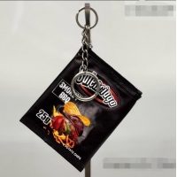 Top Design Balenciaga Smokey BBQ Charm/Keychain Chips in glossy calfskin 90830 Black 2026