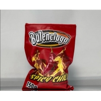 Good Looking Balenciaga Smokey BBQ Chips Large Pouch in glossy calfskin 0001 Red 2026