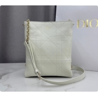 Best Price Dior Small Trianon Bucket Bag with Chain in Flat Macrocannage Lambskin Leather M0178 White 2026