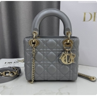 Big Discount Dior Classic Mini Lady Dior Bag in Cannage Lambskin M0505 Pearly Grey 2026