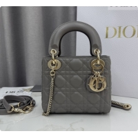 Top Quality Dior Classic Mini Lady Dior Bag in Cannage Lambskin M0505 Light Grey 2026
