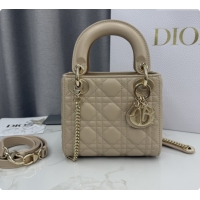 Buy Luxury Dior Classic Mini Lady Dior Bag in Cannage Lambskin M0505 Caramel Beige 2026
