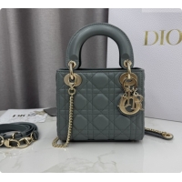 Sophisticated Dior Classic Mini Lady Dior Bag in Cannage Lambskin M0505 Rock Grey 2026