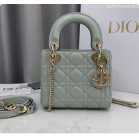 Stylish Dior Classic Mini Lady Dior Bag in Cannage Lambskin M0505 Light Green 2026