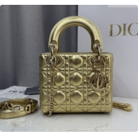 Luxury Dior Classic Mini Lady Dior Bag in Cannage Lambskin M0505 Aged Gold 2026