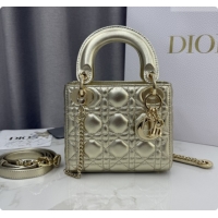 Best Grade Dior Classic Mini Lady Dior Bag in Cannage Lambskin M0505 Light Gold 2026