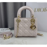 Pretty Style Dior Classic Mini Lady Dior Bag in Cannage Lambskin M0505 Sakura Pink 2026