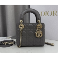 Top Grade Dior Classic Mini Lady Dior Bag in Cannage Lambskin M0505 Elephant Grey 2026