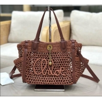 Fashion Cheap Chloe Small Chloé Iconic Double Carry Bag in Raffia 0228 Brown 2026
