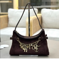 Reasonable Price Chloe Suede Small Hobo Bag with Charm 8325 Dark Brown 2026