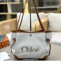 Good Cheap Chloe Large Clover Double Carry Bag in Canvas 0328 Brown 2026