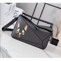 Trendy Design Loewe Small Classic Calfskin Futurist Cat Puzzle Bag 27064 Dark Grey 2026