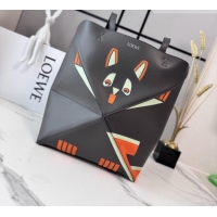 Low Price Loewe Medium Nappa Leather Futurist Cat Puzzle Fold Tote Bag 27065 Dark Grey 2026