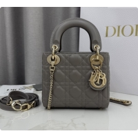 2026 Fashion Dior Classic Mini Lady Dior Bag in Cannage Lambskin M0505 Taupe Grey 2026