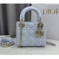 Good Product Dior Classic Mini Lady Dior Bag in Cannage Lambskin M0505 Ice Blue/Gold 2026