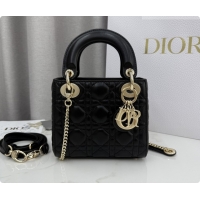 Low Price Dior Classic Mini Lady Dior Bag in Cannage Lambskin M0505 Black/Gold 2026