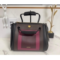 Top Grade Loewe Medium Madrid bag in supple calfskin leather 062451 Black/Brown/Pink 2026