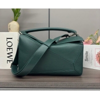 Spot Bulk Loewe Large Puzzle Edge bag in soft grained calfskin 052446 Dark Green 2026