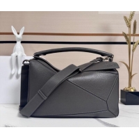 Most Popular Loewe Large Puzzle Edge bag in soft grained calfskin 052446 Dark Grey 2026